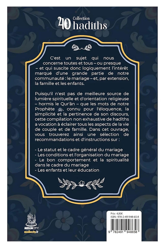 Quatrième de couverture 40 hadith sur mariage et enfant