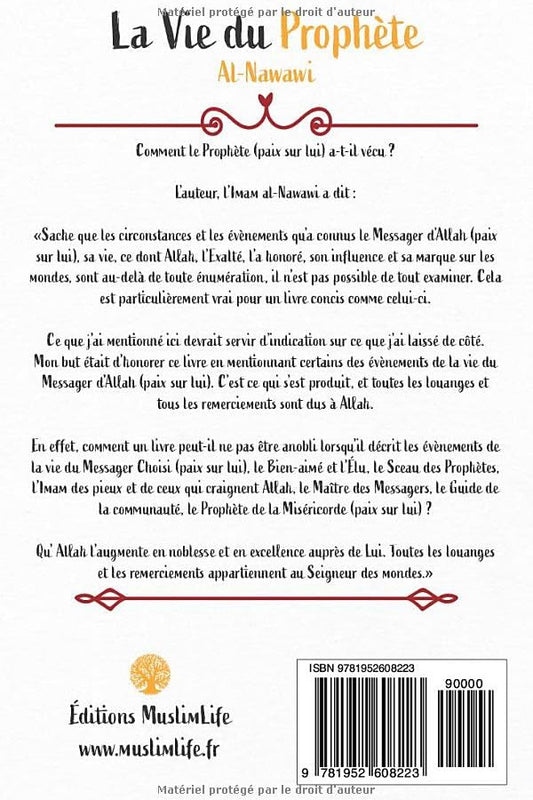 Quatrième de couverture la vie du prophete de nawawi